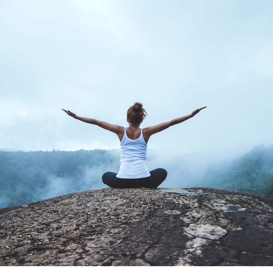 woman supporting her nervous system by connecting to nature